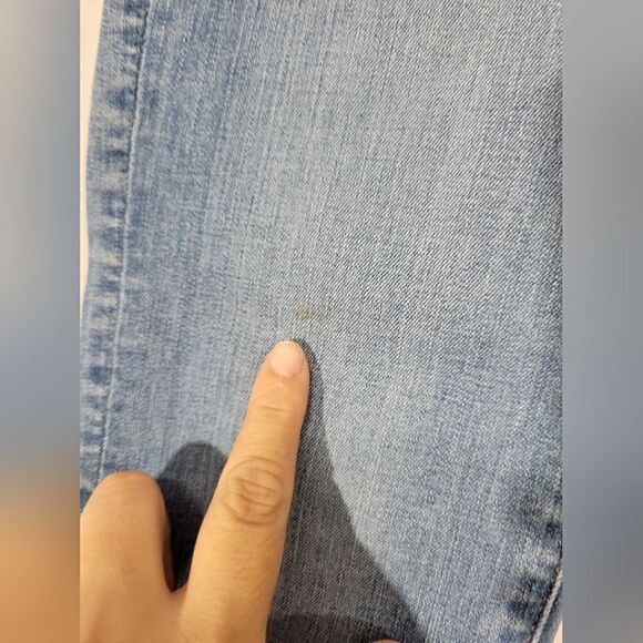 Loft Jeans Modern Skinny Crop Blue Medium Wash Raw Hem Embroidered Hem - Picture 6 of 10